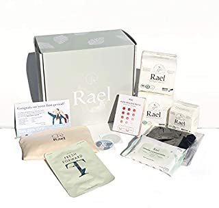 Rael First Period Teen Kit- Petite Pads, Regular Pads, Regular Liners, Feminine Wipes, Acne Healing Patches, Tea Tree Mask, Period Panty (Small)