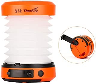 Thorfire LED Camping Lantern Lights Hand Crank USB Rechargeable Lanterns Collapsible Mini Flashlight Emergency Torch Night Light Tent Lamp for Camping Hiking Tent Garden Patio - CL01