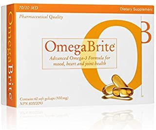 OmegaBrite, High Concentrate 90% Omega-3 (500mg) – Burpless No Aftertaste – High EPA - Advanced Omega-3 Formula for Mood, Heart, and Joint Comfort - 60 Count