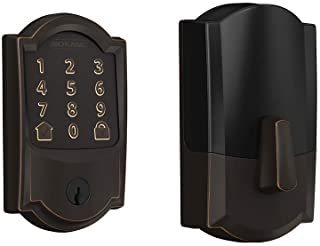 Schlage Encode Smart WiFi Deadbolt with Camelot Trim in Aged Bronze (BE489WB CAM 716)