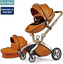 Baby Stroller 2018, Hot Mom Baby Carriage with Bassinet Combo,Brown