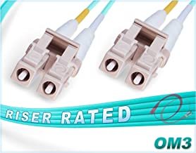 FiberCablesDirect - 5M OM3 LC LC Fiber Patch Cable | 10Gb Duplex 50/125 LC to LC Multimode Jumper 5 Meter (16.40ft) | Length Options: 0.5M-300M | 1g 10g 40g lc-lc dplx mmf 10gbase sfp+ aqua ofnr lommf