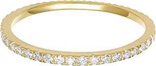 14K Gold Plated Sterling Silver CZ Simulated Diamond Stackable Ring Eternity Bands for Women