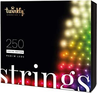 Twinkly Smart Decorations Custom LED String Lights Special Edition – App Controlled Light Strings with 250 RGB+W LED Lights – IoT Ready Customizable Lighting – Create or Download Light Displays