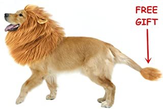 CPPSLEE Halloween Lion Mane Wig Costume - Make Your Dog Lion King - Adjustable Washable Comfortable Fancy Lion Hair Dog Clothes Dress for Halloween