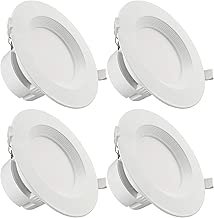 TORCHSTAR 4-Pack 6 Inch LED Recessed Downlight with Junction Box, 9W (80W Eqv.) Dimmable LED Ceiling Light Fixture, IC-Rated & Air Tight, Wet Location, 5000K Daylight, UL-listed, 5 Years Warranty