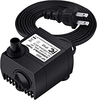 Homasy 80 GPH (300L/H, 4W) Submersible Water Pump, Ultra Quiet For Pond, Aquarium, Fish Tank Fountain, Powerful Water Pump with 5.9ft (1.8m) Power Cord