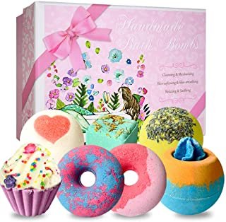 Bath Bombs, STNTUS 7 Luxurious Bath Bomb Gift Set, Handmade Spa Bubble Fizzies, Shea Cocoa Butter Lush Moisturize, Bath Gift for Women or Kids, Gifts for Christmas Birthday Valentines Mothers Day