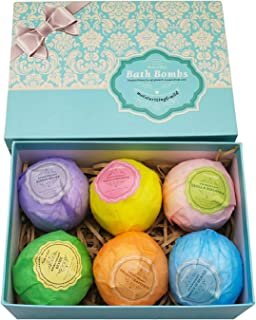 Bath Bombs Ultra Lush Gift Set By NATURAL SPA - 6 XXL All Natural Fizzies With Dead Sea Salt Cocoa And Shea Essential Oils - Best Gift Idea For Birthday, Mom, Girl, Him, Kids - Add To Bath Basket