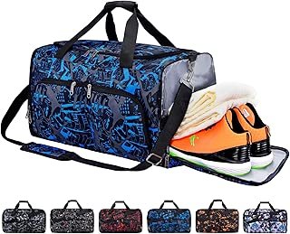 FANCYOUT Sports Gym Bag with Shoes Compartment & Wet Pocket, Travel Duffel Bag for Men and Women