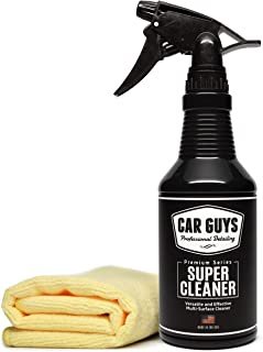 CarGuys Super Cleaner - Effective All Purpose Cleaner - Best for Leather Vinyl Carpet Upholstery Plastic Rubber and Much More! - 18 oz Kit