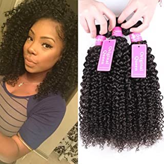 Original Queen 100% Brazilian Unprocessed Virgin Kinky Curly Human Hair Weave 3 Bundles Deep Curly Hair Extensions Mixed Length 20 20 20inches