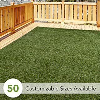 iCustomRug Thick Turf Rugs and Runners 12' X 10' Pet Friendly Artificial Grass Shag | Available in 48 Different Sizes with Binding Tape Finished Edges