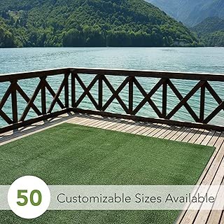 Indoor/Outdoor Turf Rugs and Runners in Green 12' X 10' Low Pile Artificial Grass in Many Custom Sizes and Widths with Finished Edges with Binding Tape