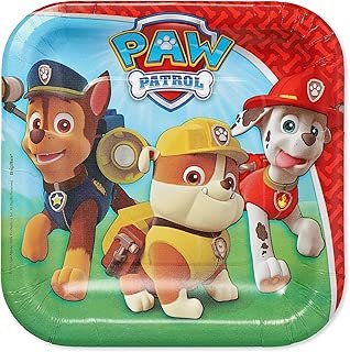 American Greetings Paw Patrol Party Supplies, Disposable Paper Dessert Plate, 8-Count