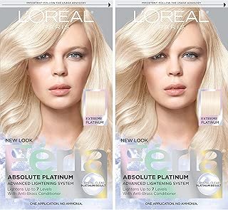 L'OrÃal Paris Feria Multi-Faceted Shimmering Permanent Hair Color, Extreme Platnium, 2 Count Hair Dye